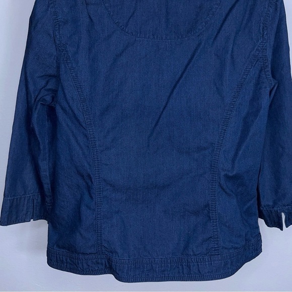 VINTAGE KORET BLUE FLORAL EMBROIDERED BUTTON FRONT BOHO LYOCELL BOHEMIAN SMALL - Picture 8 of 10
